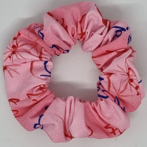 Scrunchies - Japanese Blossoms & Writing on Pink