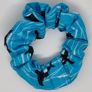 Scrunchies - Orca Whales on Blue