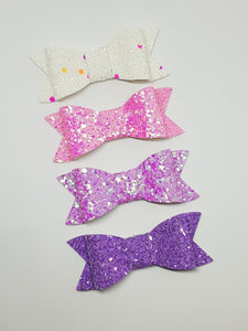 2.75 Inch Ivy Chunky Glitter Bow Set -  Yum Yum Bubble Gum