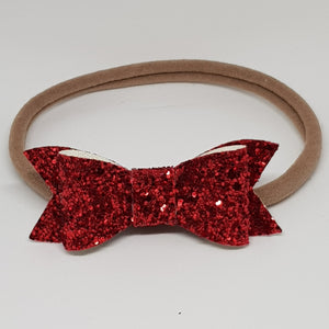 2.75 Inch Ivy Chunky Glitter Bow - Ruby Red