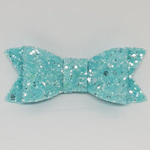 2.75 Inch Ivy Frosted Chunky Glitter Bow - Baby Blue