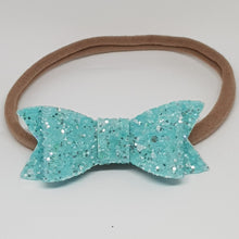 2.75 Inch Ivy Frosted Chunky Glitter Bow - Baby Blue