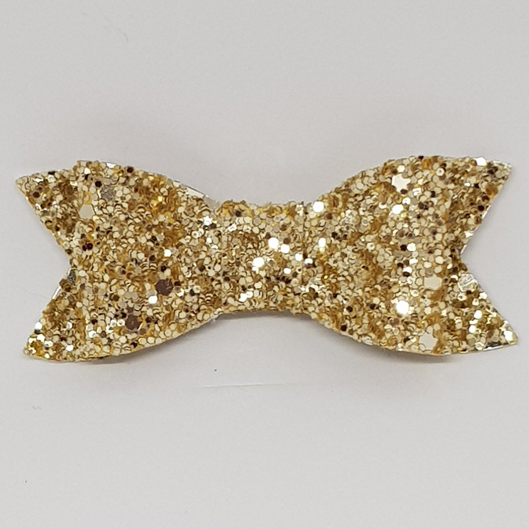 2.75 Inch Ivy Chunky Glitter Bow - Gold