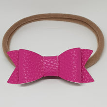 2.75 Inch Ivy Faux Leather Bow - Lipstick Pink