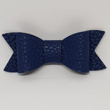 2.75 Inch Ivy Faux Leather Bow - Navy