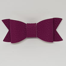 2.75 Inch Ivy Faux Leather Bow - Plum