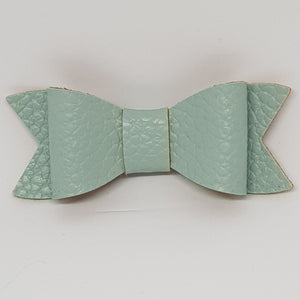 2.75 Inch Ivy Faux Leather Bow - Sage Mist