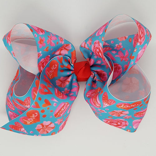 8 Inch Boutique Bow - Hearts, Flowers & Macaroons