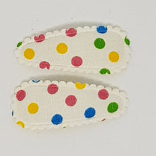 3 cm Baby Snap Clip Sets of 2 - Multi Coloured Spots