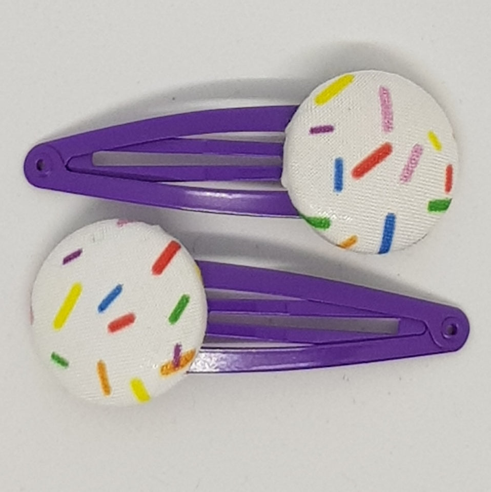 Large Button 5 cm Snap Clips - Sprinkles