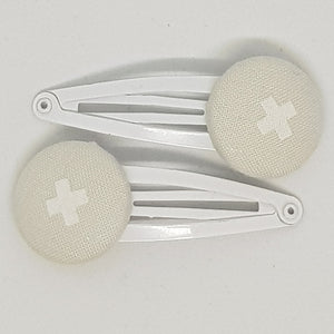 Large Button 5 cm Snap Clips - Cross