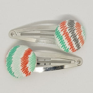 Large Button 5 cm Snap Clips - Zig Zag Squiggles