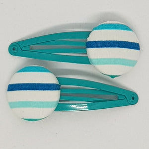 Large Button 5 cm Snap Clips - Stripes