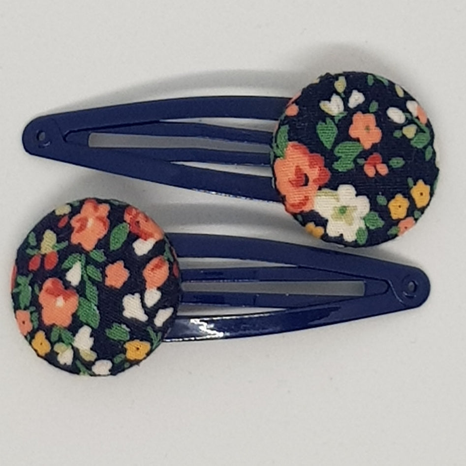 Large Button 5 cm Snap Clips - Floral