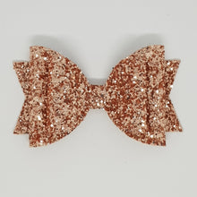 4.3 Inch Natalie Bow - Gold Chunky Glitter