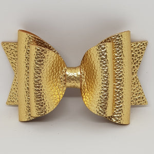 4.3 Inch Natalie Bow - Metallic Textured Leatherette