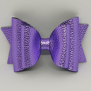4.3 Inch Natalie Bow - Metallic Textured Leatherette