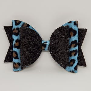 4.3 Inch Natalie Bow - Leopard Print with Black