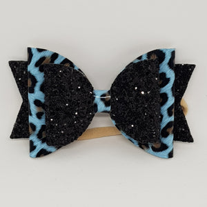 4.3 Inch Natalie Bow - Leopard Print with Black