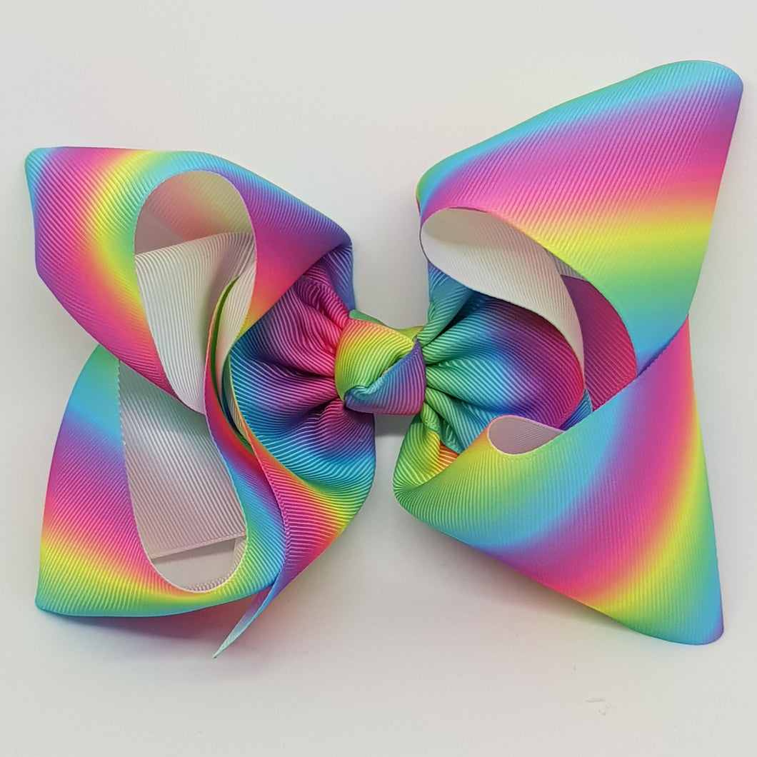 8 Inch Boutique Bow - Rainbow