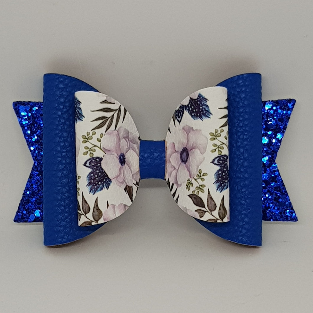 4.3 Inch Natalie Bow - Feathered Blossoms