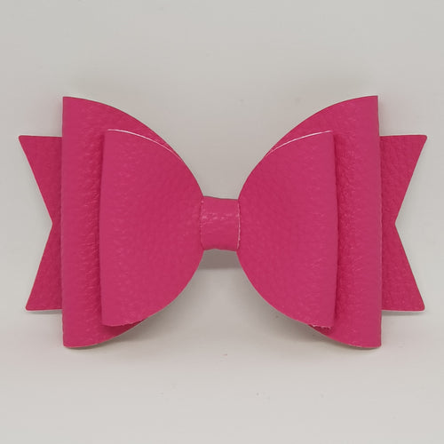 4.3 Inch Natalie Bow - Lipstick Pink Leatherette