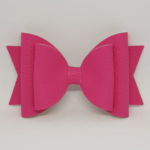 4.3 Inch Natalie Bow - Lipstick Pink Leatherette