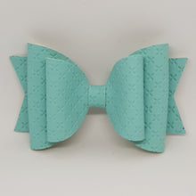 4.3 Inch Natalie Bow - Nile Blue Embossed Cross Stitch
