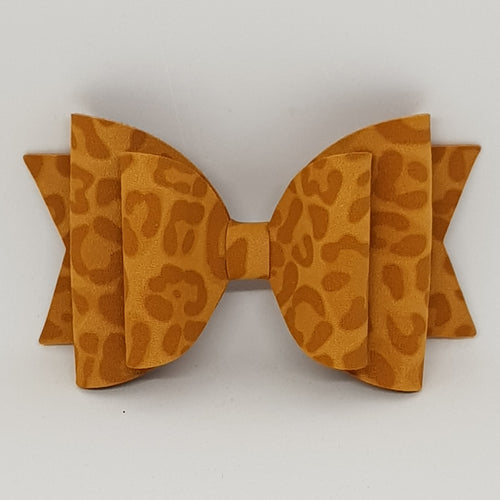 4.3 Inch Natalie Bow - Leopard Faux Suede