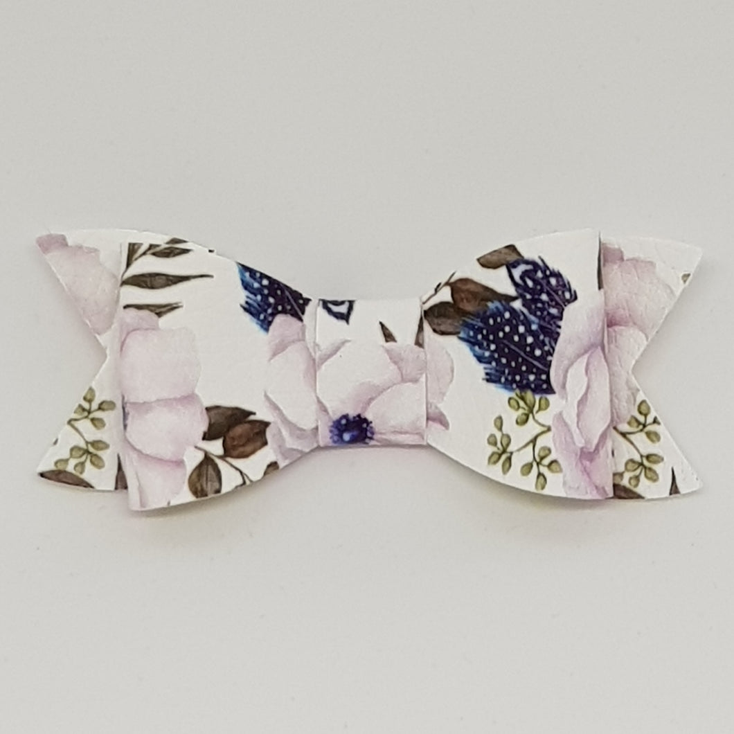 2.75 Inch Ivy Leatherette Bow - Feathered Blossoms