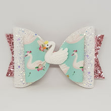 4.3 Inch Natalie Bow - Floral Swans