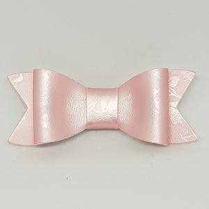 2.75 Inch Ivy Leatherette Bow - Floral Embossed