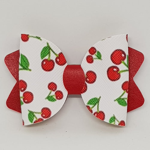 4.25 Inch Ava Leatherette Bow - Cherry