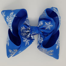 8 Inch Boutique Bow - Snowflakes
