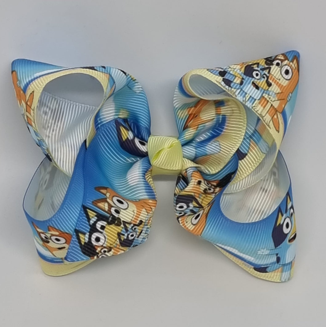 4 Inch Boutique Bow - Bluey & Bingo at the Beach