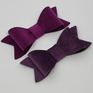 2.75 Inch Ivy Velvet Bows - Purples