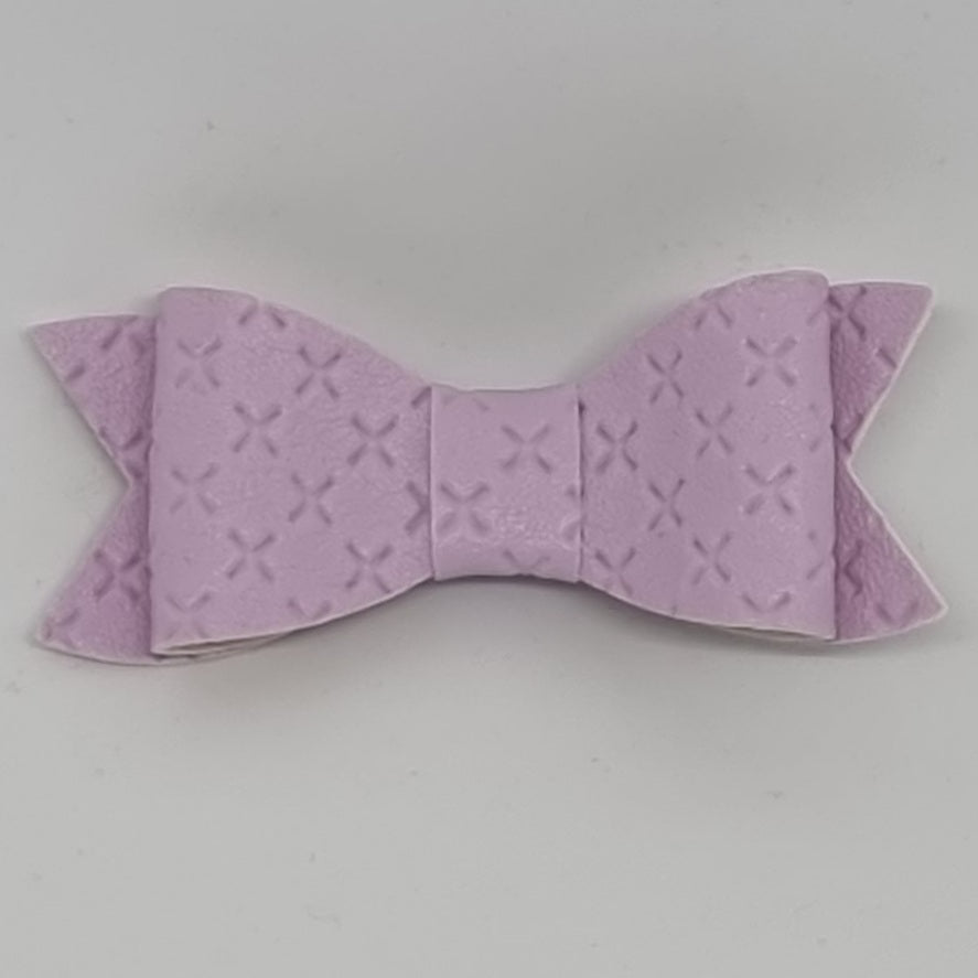 2.75 Inch Ivy Embossed Cross Stitch Bows - Purples