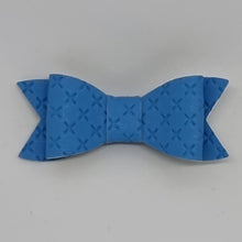 2.75 Inch Ivy Embossed Cross Stitch Bows - Blues
