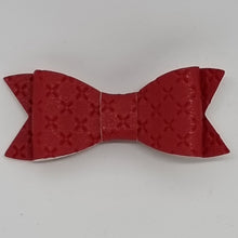 2.75 Inch Ivy Embossed Cross Stitch Bows - Reds