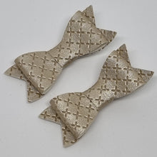 2.75 Inch Ivy Embossed Cross Stitch Bows - Metallics