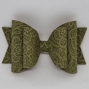 4.3 Inch Natalie Bow - Leatherette & Lace