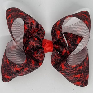 4 Inch Boutique Bow - Red Spiders & Spiderwebs