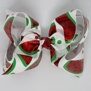 8 Inch Boutique Bow - Foil Watermelon
