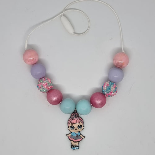 Bubblegum Bling Necklace -  LOL Inspired Crystal Queen