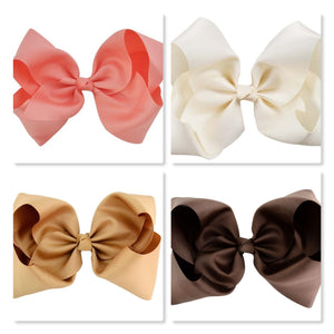 8 Inch Boutique Bow - Cream to Browns