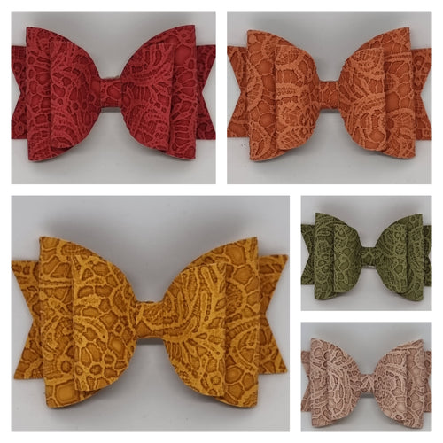 4.3 Inch Natalie Bow - Leatherette & Lace