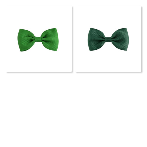 2.5 Inch Tuxedo Hair Bows - Greens