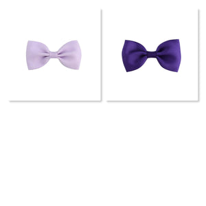2.5 Inch Tuxedo Hair Bows - Purples