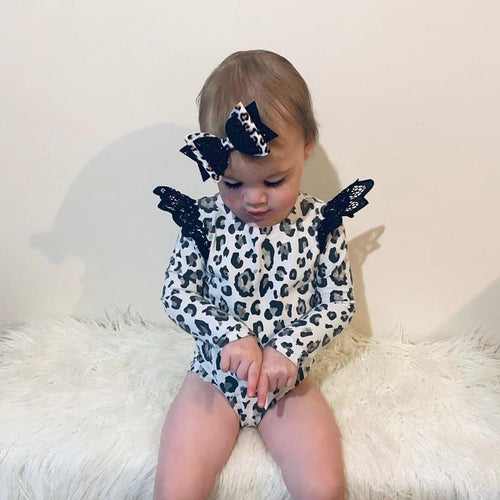 4.3 Inch Natalie Bow - Leopard Print with Black