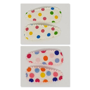 3 cm Baby Snap Clip Sets of 2 - Multi Coloured Spots
